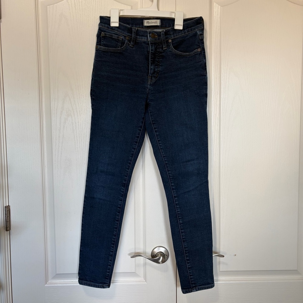 Madewell Dark Wash 9” Mid Rise Skinny Jeans Size 27 - Picture 4 of 7